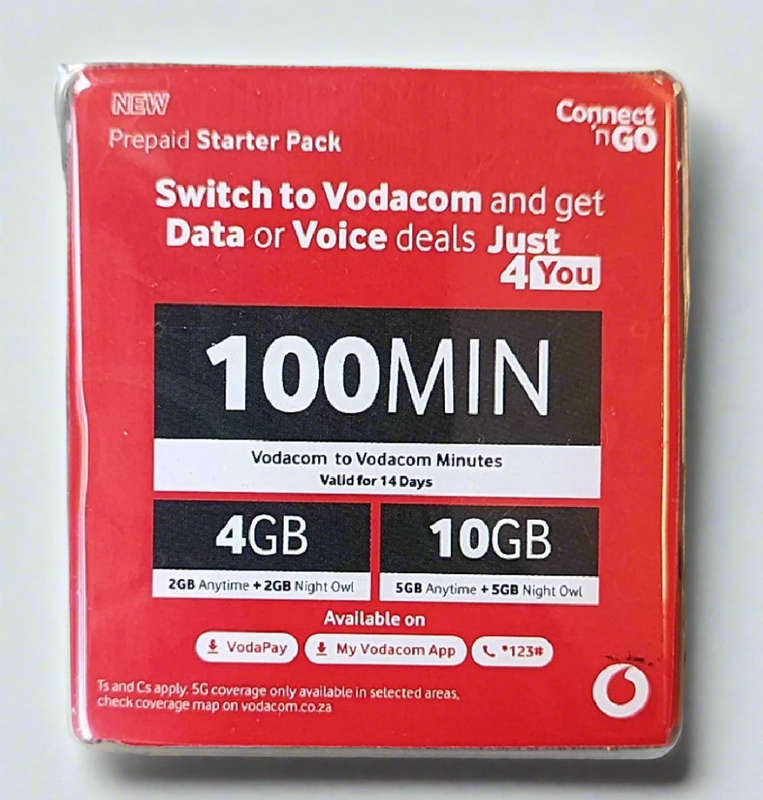 Vodacom Prepaid 75mb Pre-loaded Data Sim Card for GPS Trackers