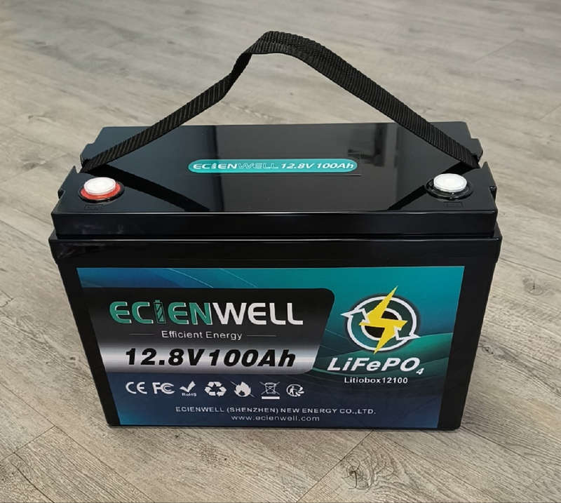 Ecienwell 100AH 12.8v 1.28kwh LiFePo4 Portable Battery - High-Capacity Lithium Iron Phosphate Bat...