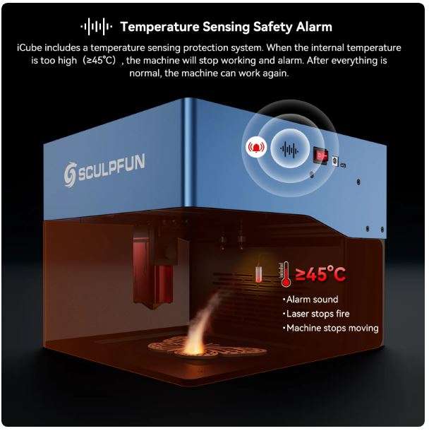Sculpfun iCube Pro Max 10W Laser Engraver Portable Laser Engraving Machine with Smoke Filter Temp...