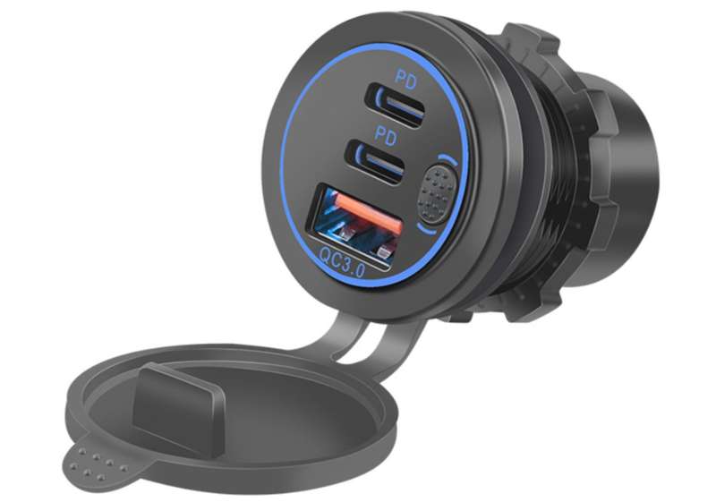 USB-C Car Charger Socket DC  Super Fast Charging with QC3.0 & PD