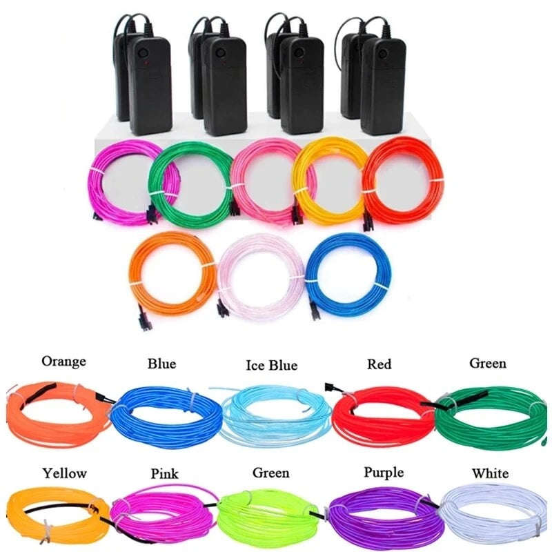 3m Neon Electroluminescent Wire  Flexible and Luminous Lighting Solution