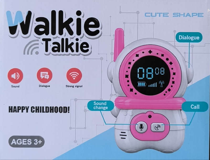 2-Piece Kids' Walkie Talkie Set  His and Hers 300m Range