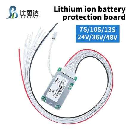 Bisida 13S 48V Common port BMS with balanced temperature control for 3.7V 18650 lithium-ion batte...