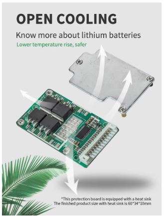 Bisida 13S 48V Common port BMS with balanced temperature control for 3.7V 18650 lithium-ion batte...
