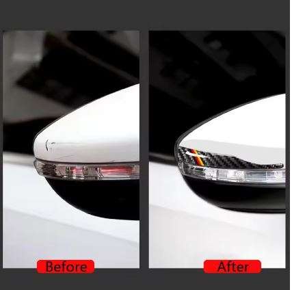 2pcs Carbon Fiber Look Rear View Mirror Gel Sticker for Audi Vehicles