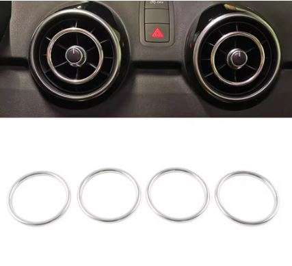 4Pcs Set Car Center Console Air Condition Vents Outlet Inner Ring Cover Trim Decoration for Audi ...