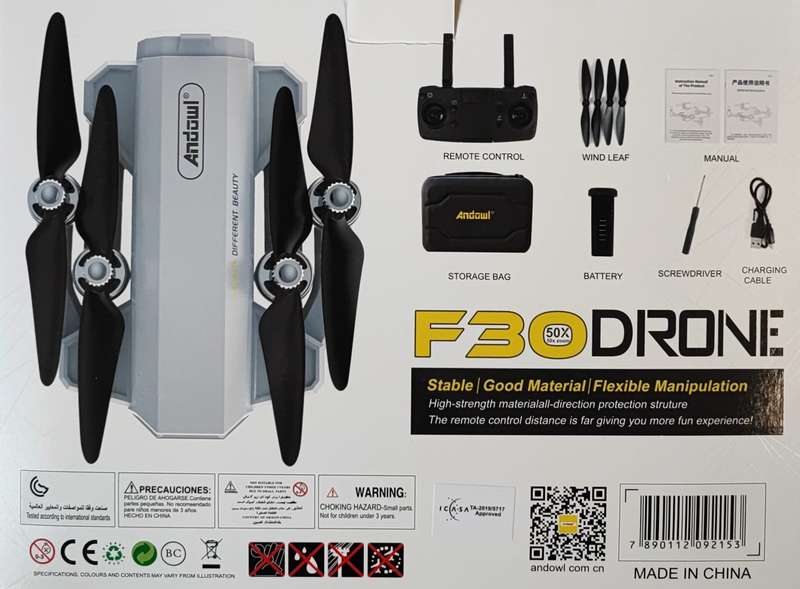 DEMO Andowl F30 GPS 4K HD Camera Wifi Foldable Drone