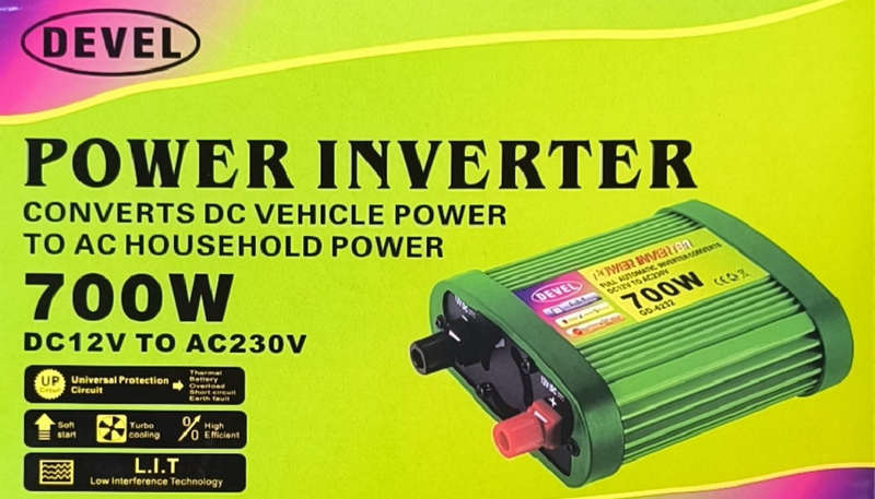 DEVEL 700w 12vDC to 220vAC Modified Sine Inverter - Convert DC Power to AC Power