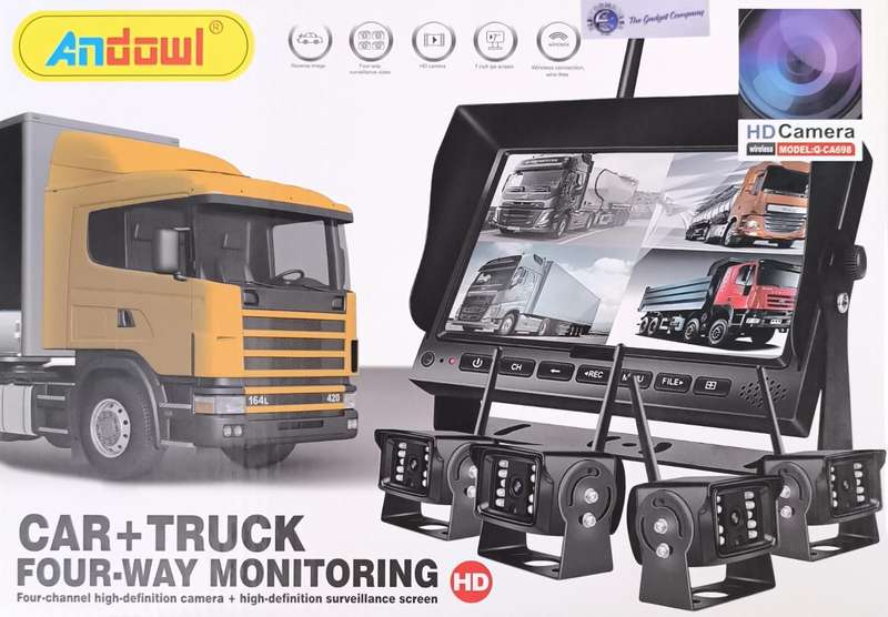 ANDOWL Q-CA698 4-Channel Wireless Heavy Vehicle Camera DVR Kit