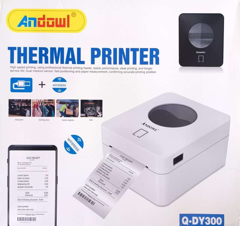 Andowl  USB Wired and Wireless Bluetooth Thermal Receipt Printer