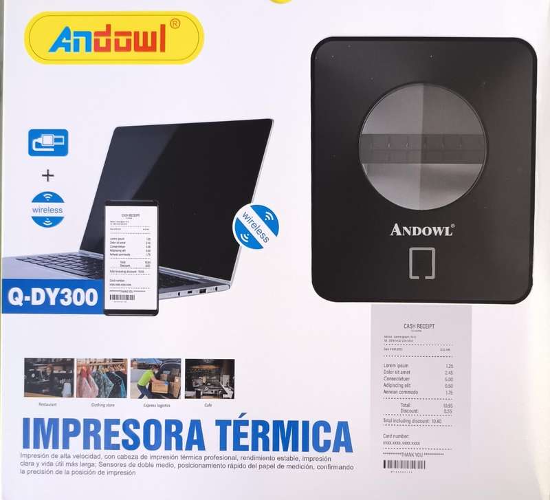 Andowl  USB Wired and Wireless Bluetooth Thermal Receipt Printer