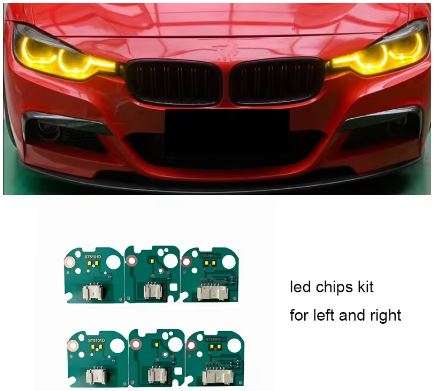 Bright Yellow Daytime Running Lights For BMW 3 Series F30 LCI 3' F31 63117419610 63117419615 Ange...