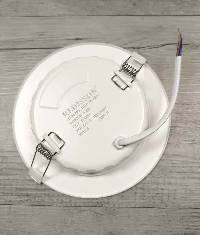 REDISSON 12Watt 250v AC 6500K Cool White LED Flush Mount Downlight