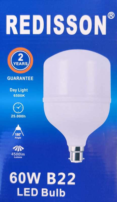 REDISSON 220v AC 60Watt B22 (Push and Twist Type) 6500K Cool White LED Bulb (10007632)