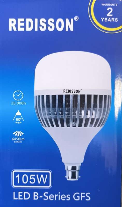 REDISSON B-Series GFS 220v AC 105Watt B22 (Push and Twist Type) 6500K Cool White LED Bulb