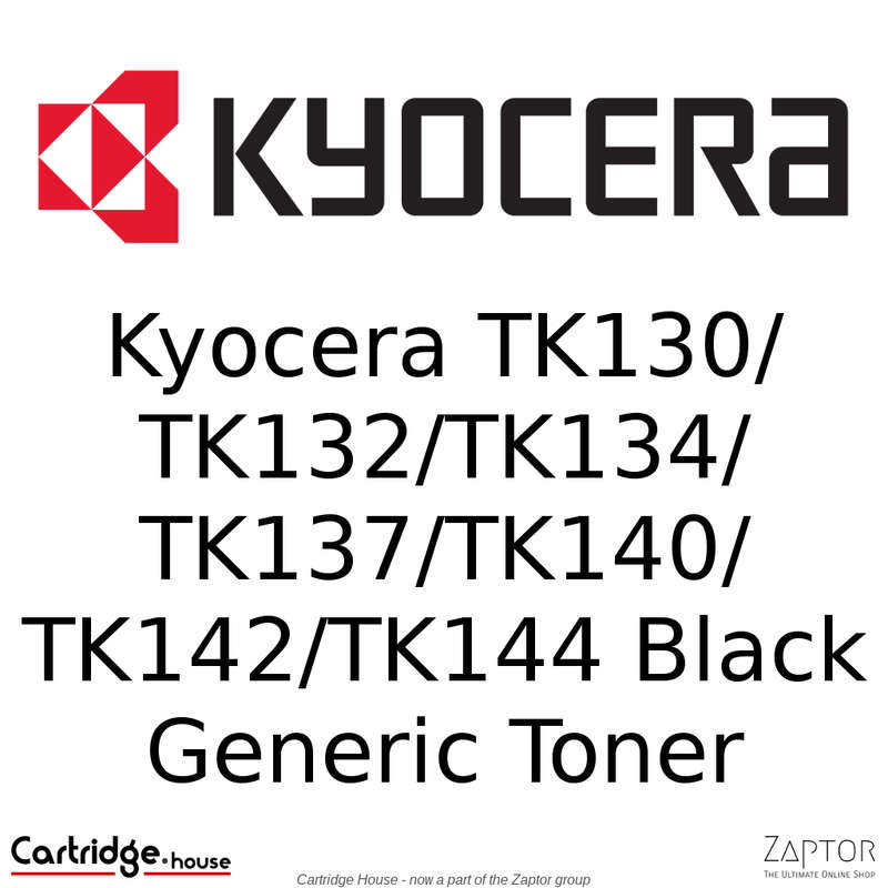 Kyocera TK-130, TK-132, TK-134, TK-137, TK-140, TK-142, TK-144 Black Toner Cartridge - Compatible
