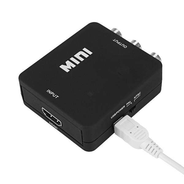 Composite AV RCA to HDMI Video Converter Adapter - Black