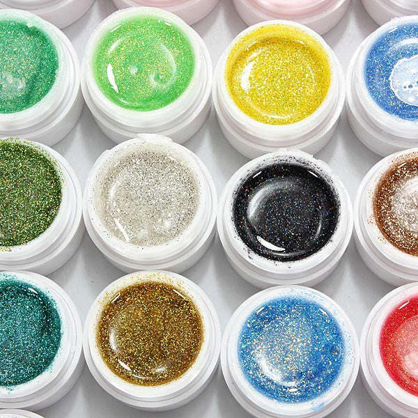 36 Glitter Color UV Nail Gel Set