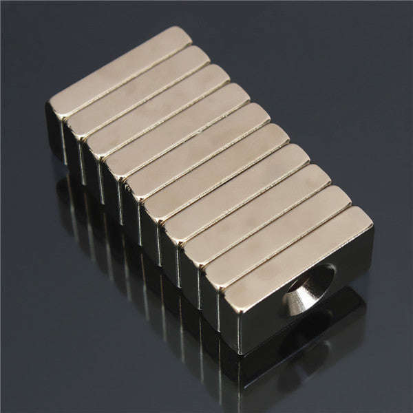 *LOCAL STOCK* 10pcs 20x10x4mm N50 Hole Block Rare Earth Neodymium Magnets