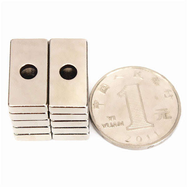 *LOCAL STOCK* 10pcs 20x10x4mm N50 Hole Block Rare Earth Neodymium Magnets