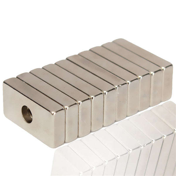*LOCAL STOCK* 10pcs 20x10x4mm N50 Hole Block Rare Earth Neodymium Magnets