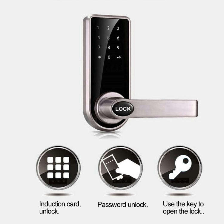 OS8818 Password + Key + Sensor Card Zinc Alloy Electronic Door Lock Touch Screen Electronic Code ...