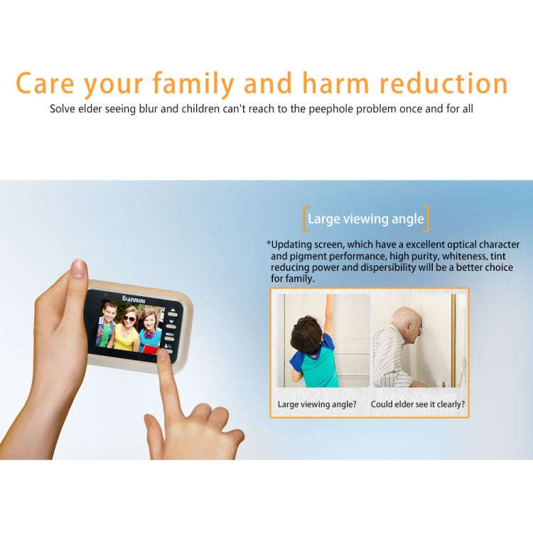 Danmini Q8 2.4 inch Color Screen 1.0MP Security Camera No Disturb Peephole Viewer, Support TF Car...