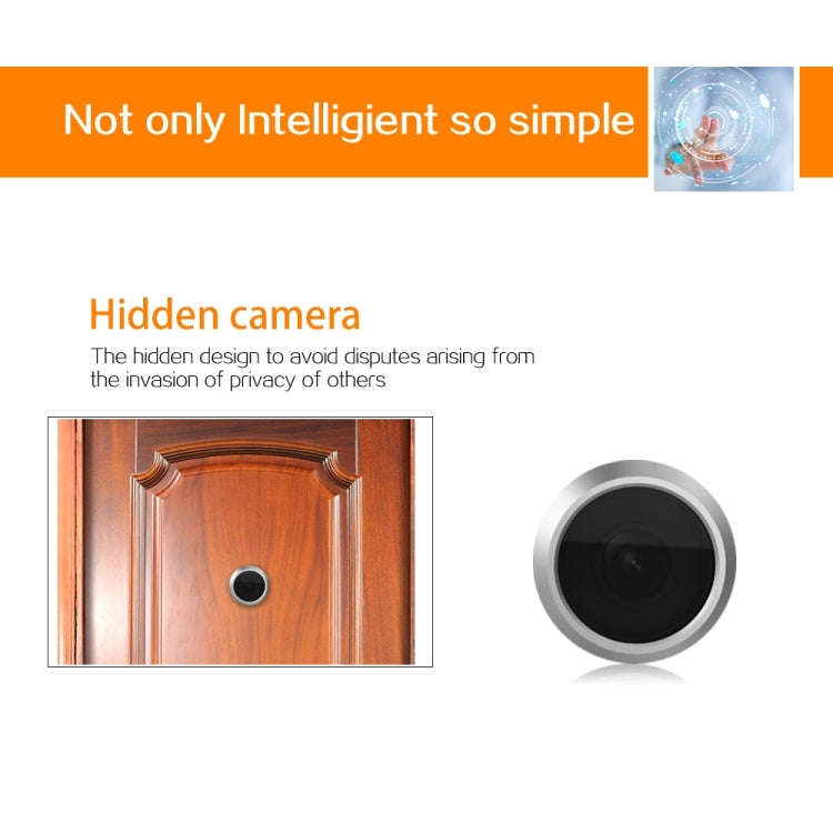 X5 2.4 inch Screen 2.0MP Security Camera No Disturb Peephole Viewer, Support TF Card(Black)