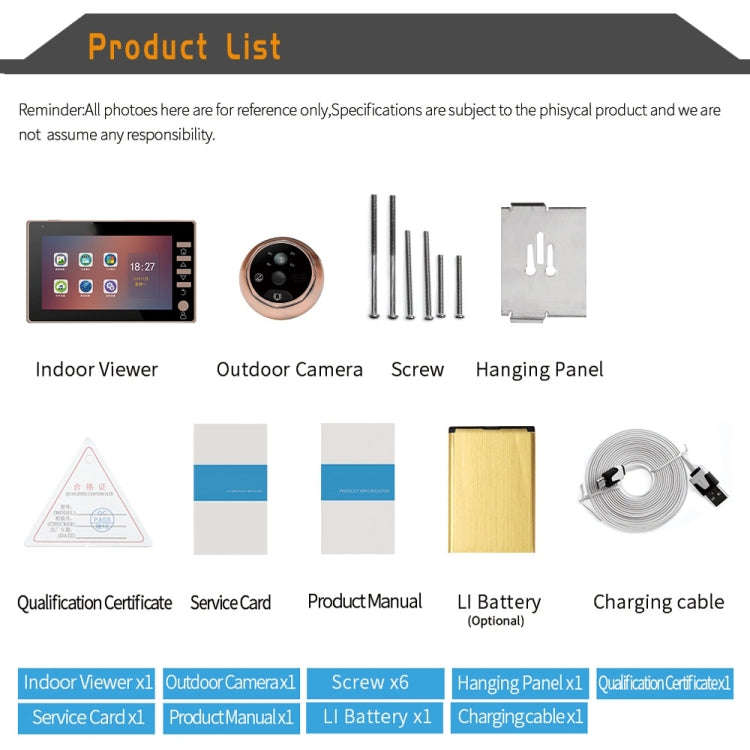 45CHD-M 4.5 inch Screen 3.0MP Security Camera No Disturb Peephole Viewer, Support TF Card / Night...