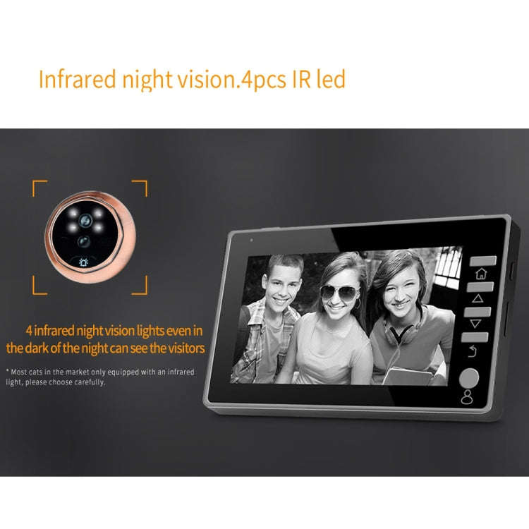 45CHD-M 4.5 inch Screen 3.0MP Security Camera No Disturb Peephole Viewer, Support TF Card / Night...