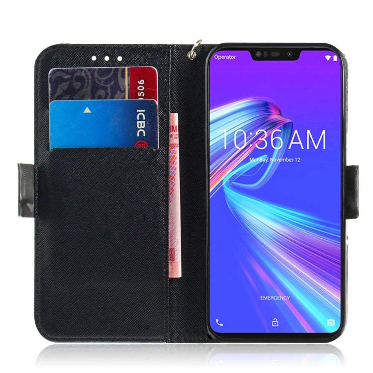 3D Colored Drawing Peacock Wreath Pattern Horizontal Flip Leather Case for Asus Zenfone Max (M2) ...