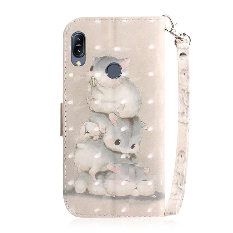 3D Colored Drawing Squirrels Pattern Horizontal Flip Leather Case for Asus Zenfone Max (M2) ZB633...