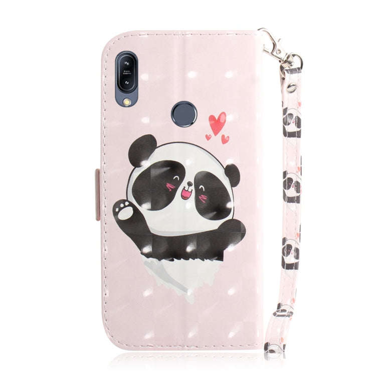 3D Colored Drawing Heart Panda Pattern Horizontal Flip Leather Case for Asus Zenfone Max (M2) ZB6...