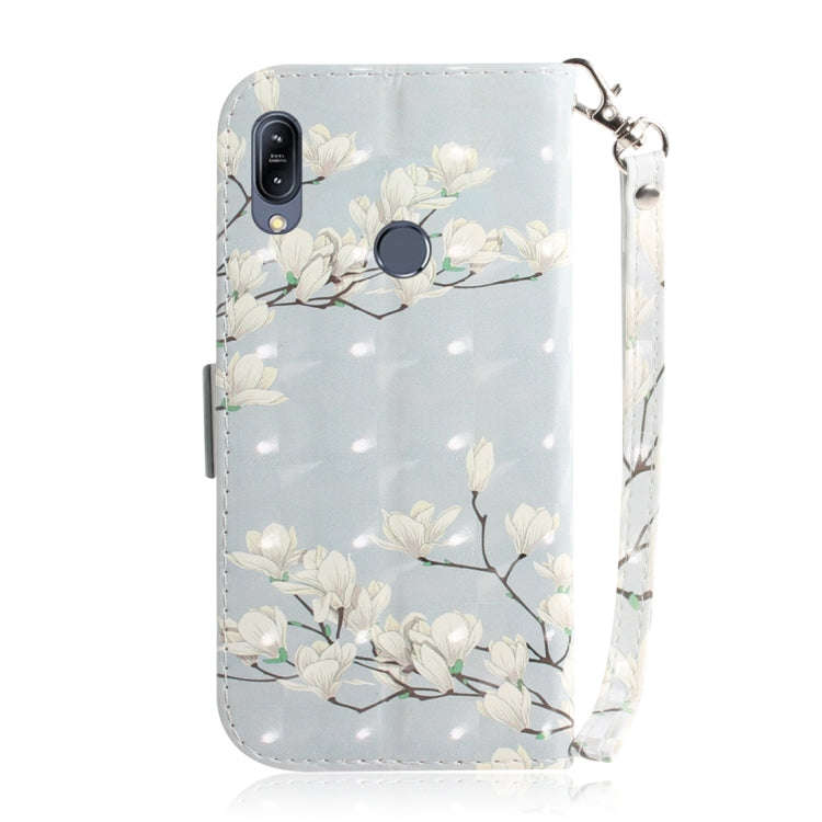 3D Colored Drawing Magnolia Pattern Horizontal Flip Leather Case for Asus Zenfone Max (M2) ZB633K...