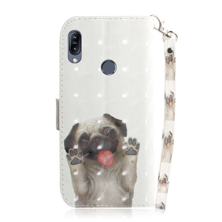 3D Colored Drawing Dog  Pattern Horizontal Flip Leather Case for Asus Zenfone Max (M2) ZB633KL, w...