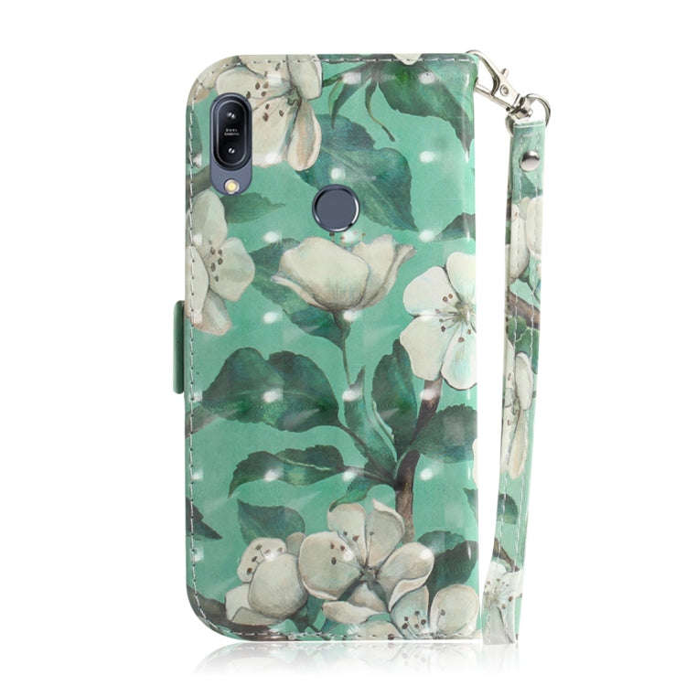 3D Colored Drawing Watercolor Flower  Pattern Horizontal Flip Leather Case for Asus Zenfone Max (...