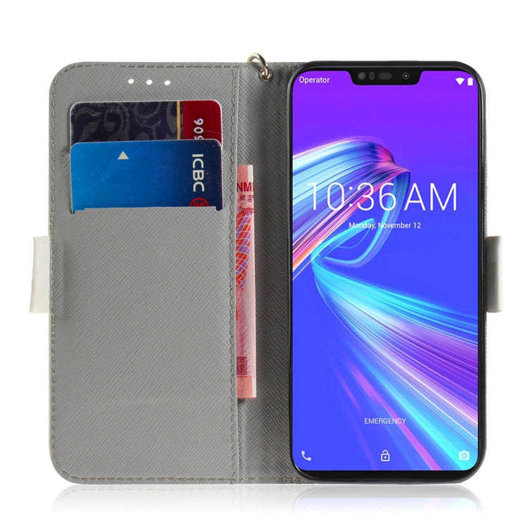 3D Colored Drawing Watercolor Flower  Pattern Horizontal Flip Leather Case for Asus Zenfone Max (...