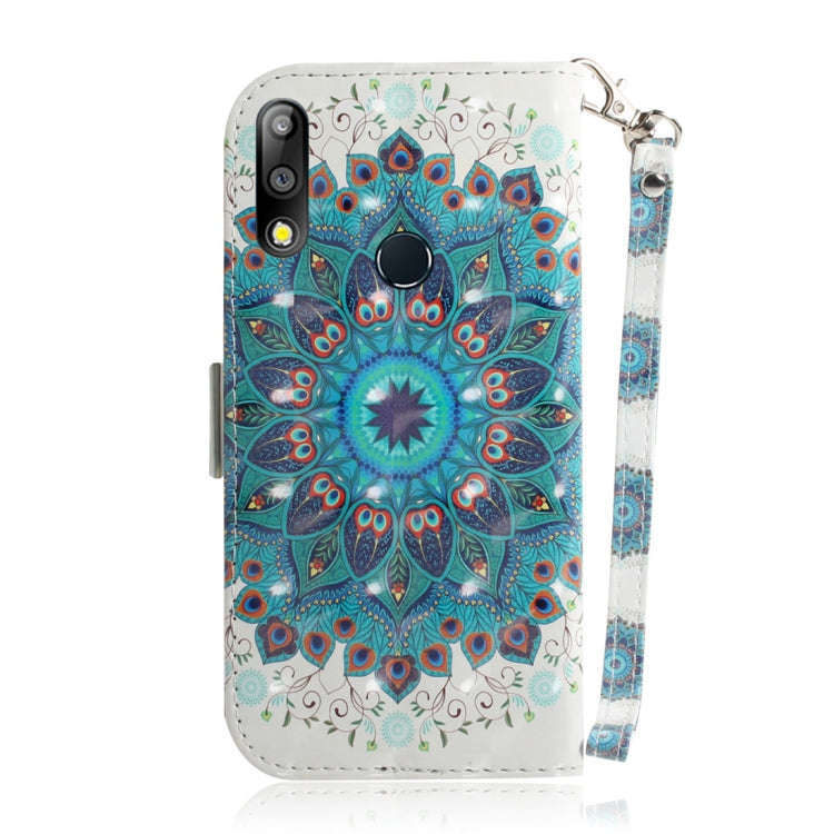 3D Colored Drawing Peacock Wreath Pattern Horizontal Flip Leather Case for Asus Zenfone Max Pro (...