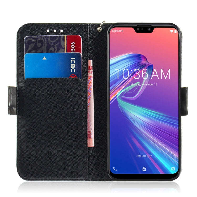 3D Colored Drawing Peacock Wreath Pattern Horizontal Flip Leather Case for Asus Zenfone Max Pro (...