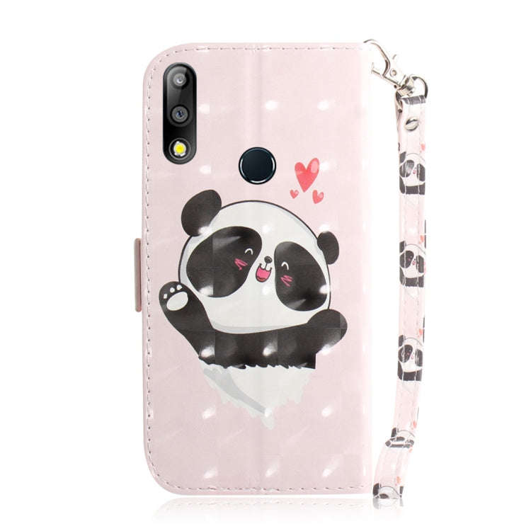 3D Colored Drawing Heart Panda Pattern Horizontal Flip Leather Case for Asus Zenfone Max Pro (M2)...