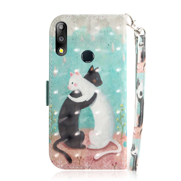 3D Colored Drawing Cats Pattern Horizontal Flip Leather Case for Asus Zenfone Max Pro (M2) ZB631K...