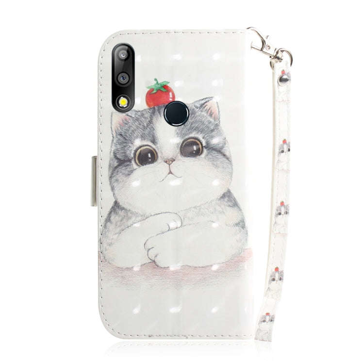 3D Colored Drawing Cute Cat Pattern Horizontal Flip Leather Case for Asus Zenfone Max Pro (M2) ZB...