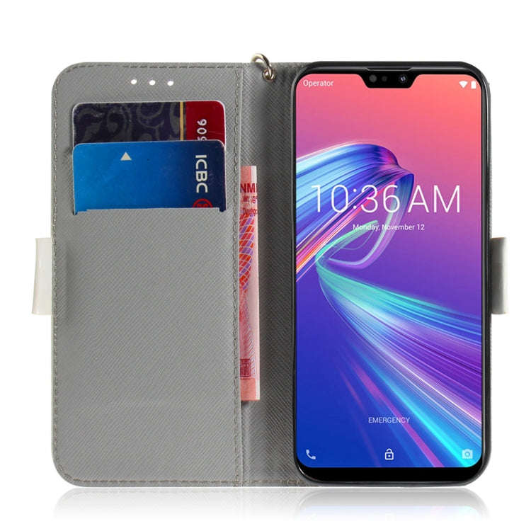 3D Colored Drawing Cute Cat Pattern Horizontal Flip Leather Case for Asus Zenfone Max Pro (M2) ZB...