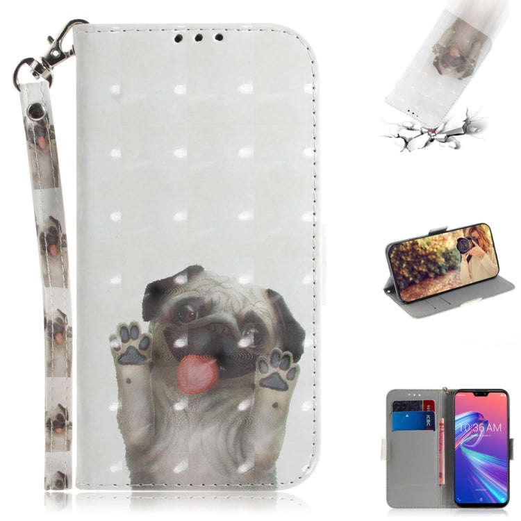 3D Colored Drawing Dog Pattern Horizontal Flip Leather Case for Asus Zenfone Max Pro (M2) ZB631KL...