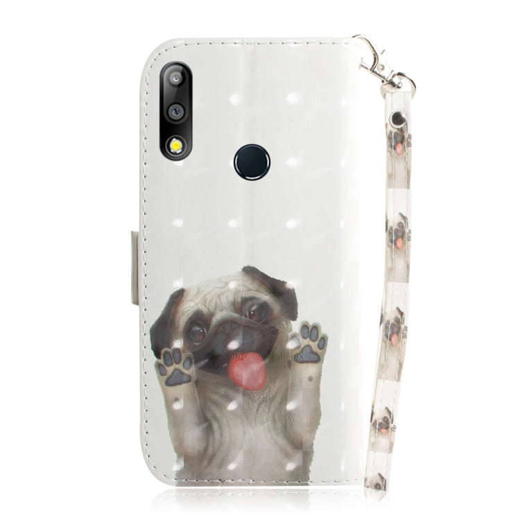 3D Colored Drawing Dog Pattern Horizontal Flip Leather Case for Asus Zenfone Max Pro (M2) ZB631KL...