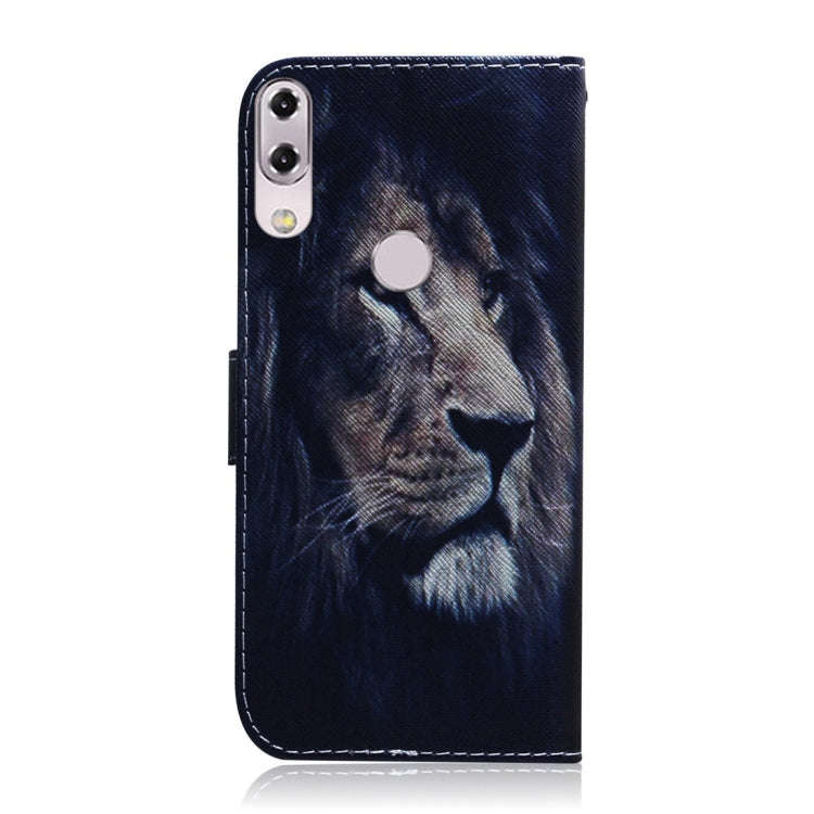 Lion Pattern Coloured Drawing Horizontal Flip Leather Case for Asus Zenfone 5z ZS620KL / Zenfone ...