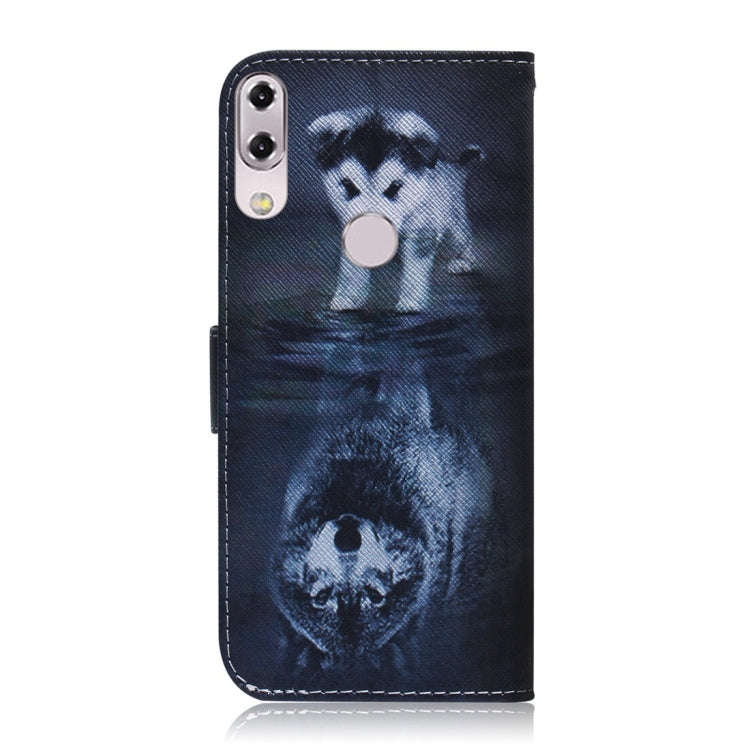 Wolf and Dog Pattern Coloured Drawing Horizontal Flip Leather Case for Asus Zenfone 5z ZS620KL / ...