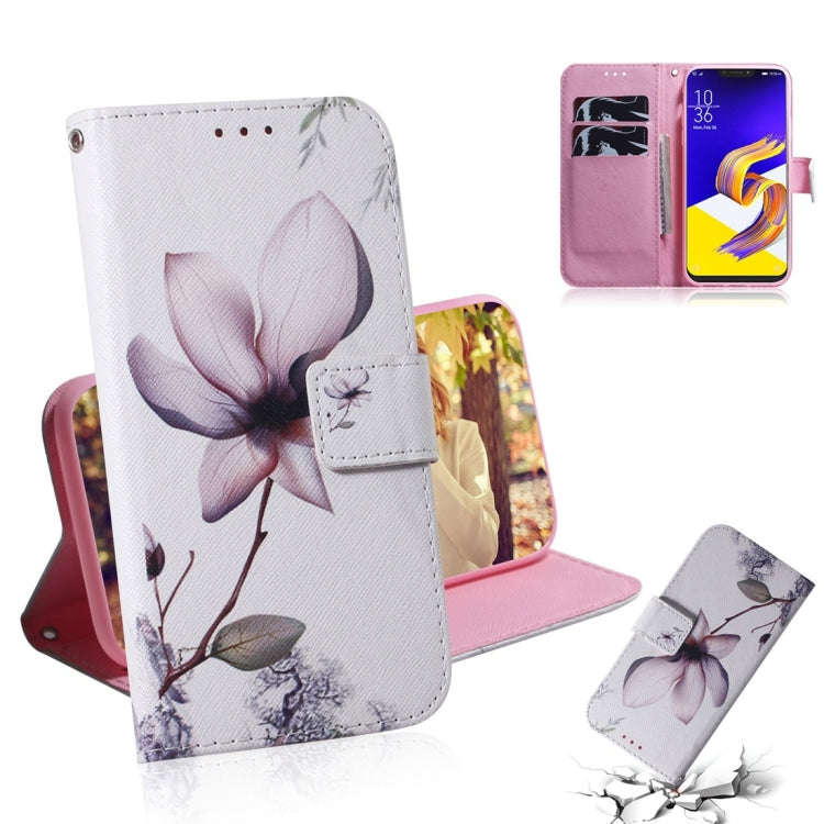 Magnolia Flower Pattern Coloured Drawing Horizontal Flip Leather Case for Asus Zenfone 5z ZS620KL...