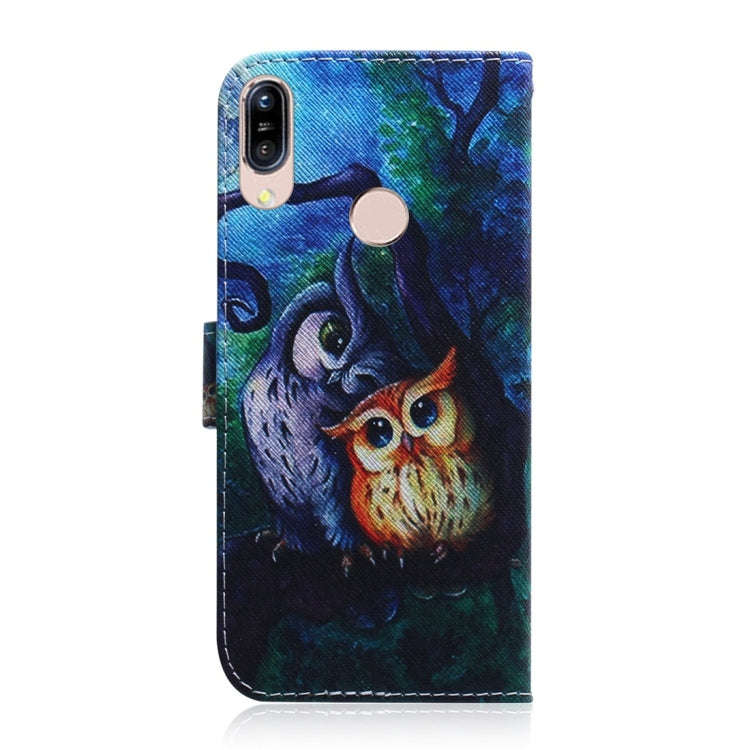 Oil Painting Owl Pattern Coloured Drawing Horizontal Flip Leather Case for Asus Zenfone Max (M1) ...