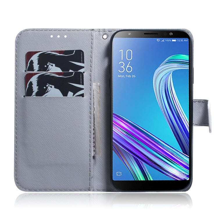 Oil Painting Owl Pattern Coloured Drawing Horizontal Flip Leather Case for Asus Zenfone Max (M1) ...